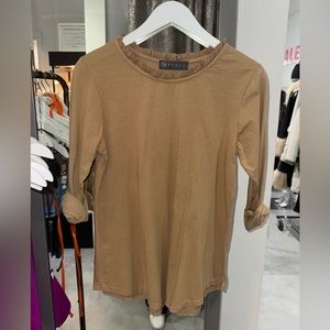 FORAVI - CAMEL COLORED WOOL LONG SLEEVE TOP